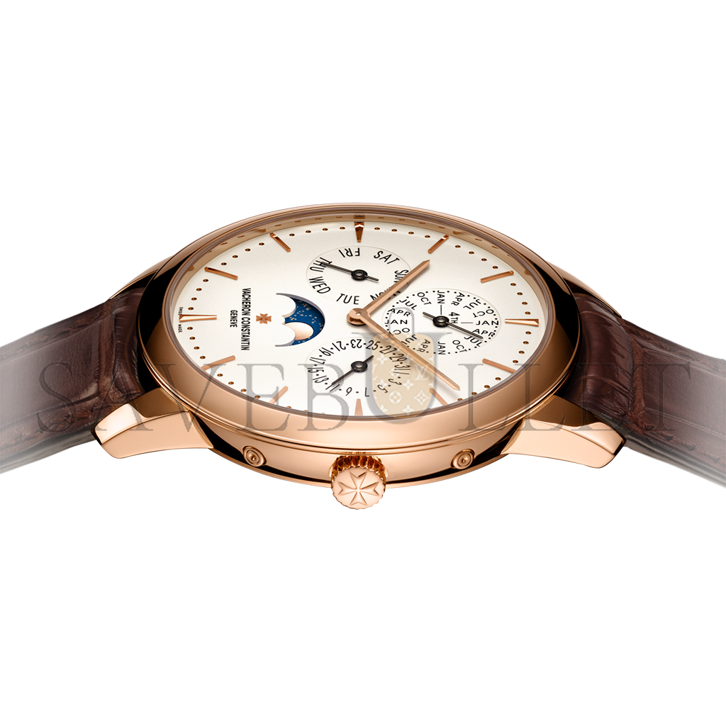 vacheron Co*sta*t*n patrimony perpetual calendar ultra-thin 41 mm pink gold watch 43175/000r-9687